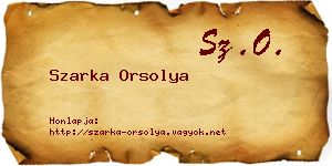 Szarka Orsolya névjegykártya